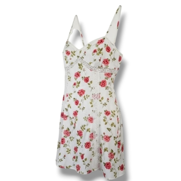 LA Hearts Women’s White Floral Corset Mini Dress | Spaghetti Straps | Size Small - Picture 9 of 10